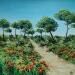 Gemälde Sentier vers la garrigue von Blandin Magali | Gemälde Figurativ Landschaften Öl