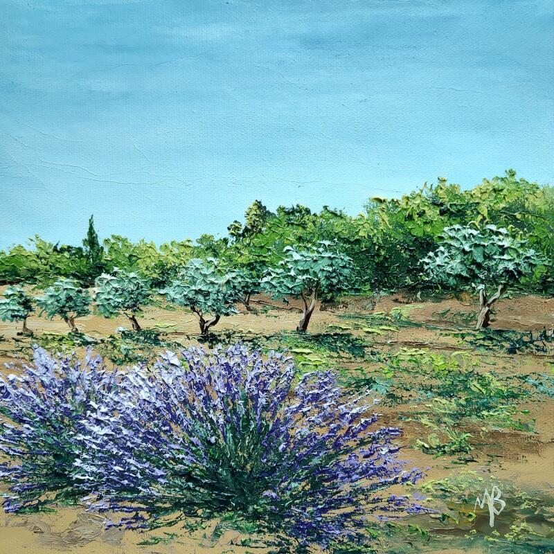 Gemälde Lavandes et oliviers von Blandin Magali | Gemälde Figurativ Landschaften Öl