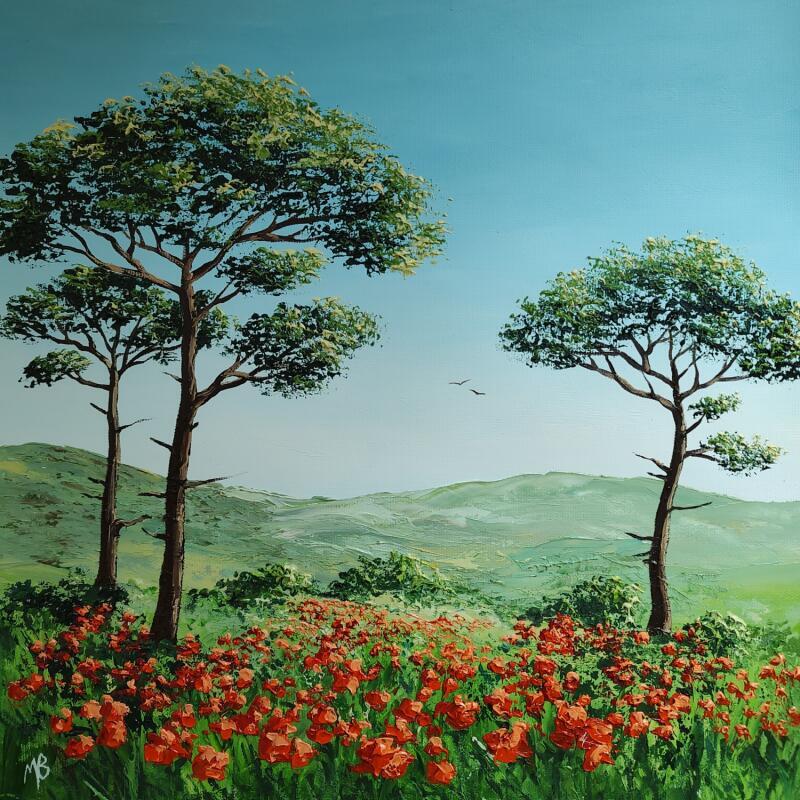 Gemälde Joie sous les pins von Blandin Magali | Gemälde Figurativ Landschaften Öl