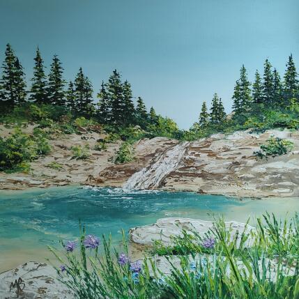 Gemälde Cascade du torrent von Blandin Magali | Gemälde Figurativ Öl Landschaften