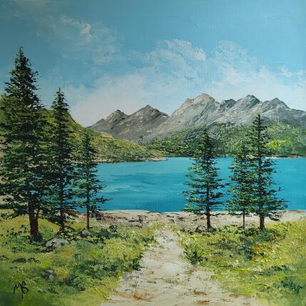 Peinture Vers le lac par Blandin Magali | Tableau Figuratif Huile Paysages