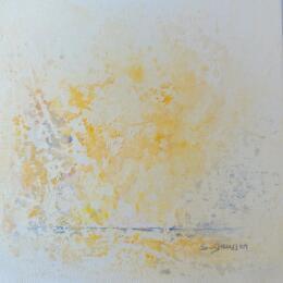 Peinture Ciel de feu 4 par Gaussen Sylvie | Tableau Abstrait Huile, Poudre de marbre Marine