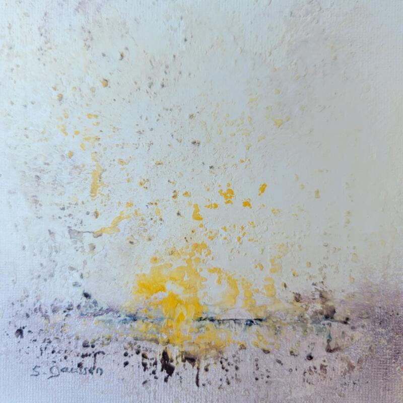 Peinture Un air de Fenua 4 par Gaussen Sylvie | Tableau Abstrait Marine Huile Poudre de marbre