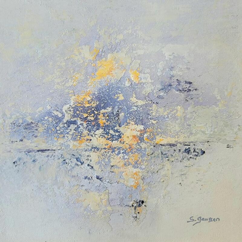 Peinture Dans sa lumière 2 par Gaussen Sylvie | Tableau Abstrait Nature Huile Poudre de marbre
