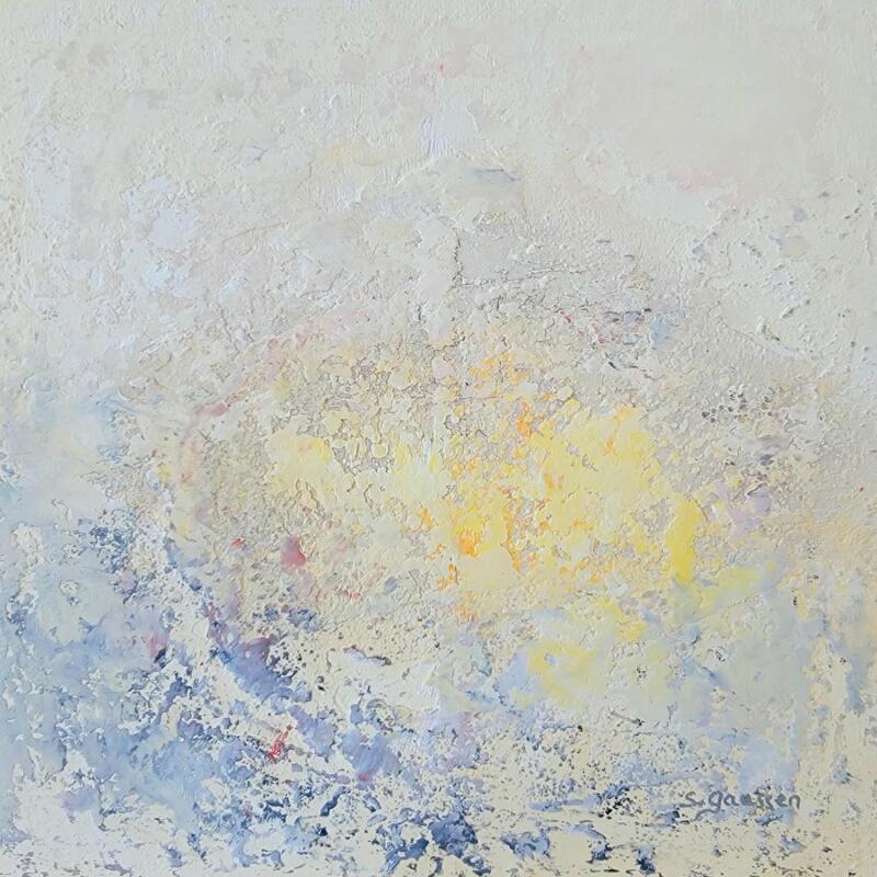 Peinture Dans sa lumière 3 par Gaussen Sylvie | Tableau Abstrait Nature Huile Poudre de marbre