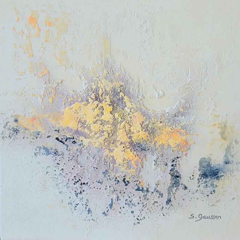 Peinture Dans sa lumière 4 par Gaussen Sylvie | Tableau Abstrait Nature Huile Poudre de marbre