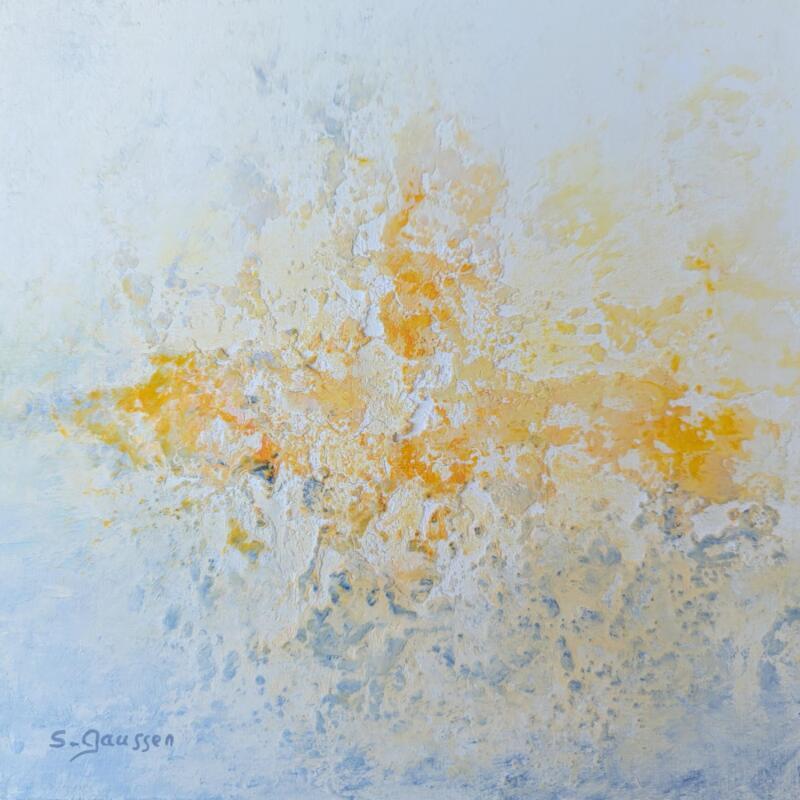 Painting Vent du Sud by Gaussen Sylvie | Painting Abstract Nature Oil Marble powder