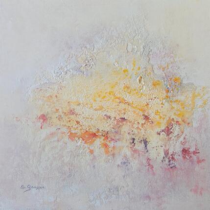 Peinture Les oeillets d'Inde par Gaussen Sylvie | Tableau Abstrait Huile, Poudre de marbre Nature