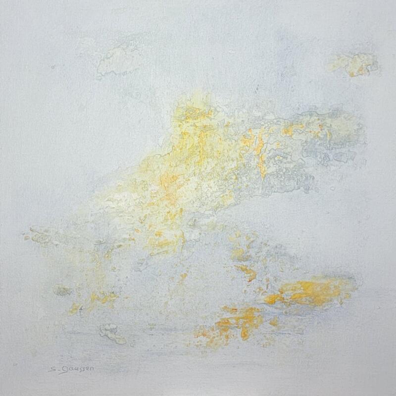 Painting Calme et volupté 4 by Gaussen Sylvie | Painting Abstract Landscapes Minimalist Oil Marble powder