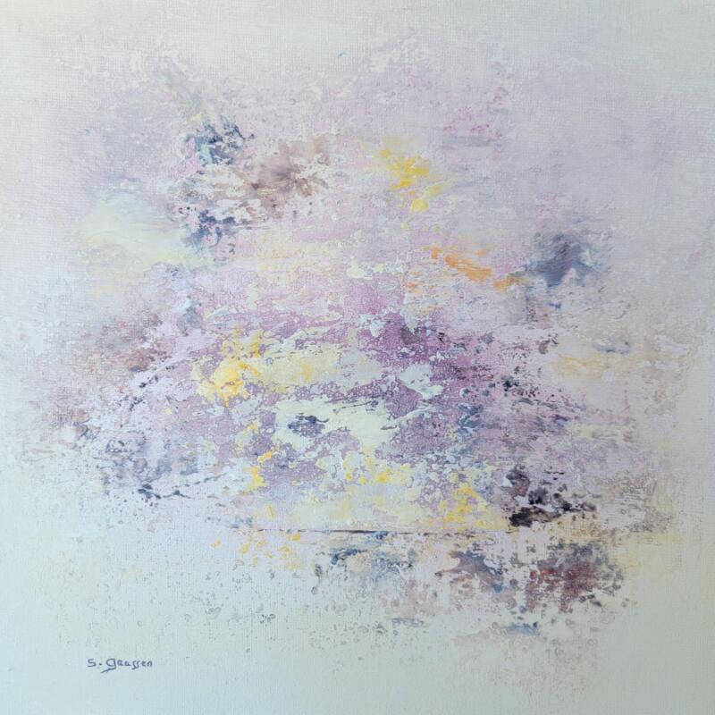 Peinture Rève de voyage par Gaussen Sylvie | Tableau Abstrait Nature Huile Poudre de marbre