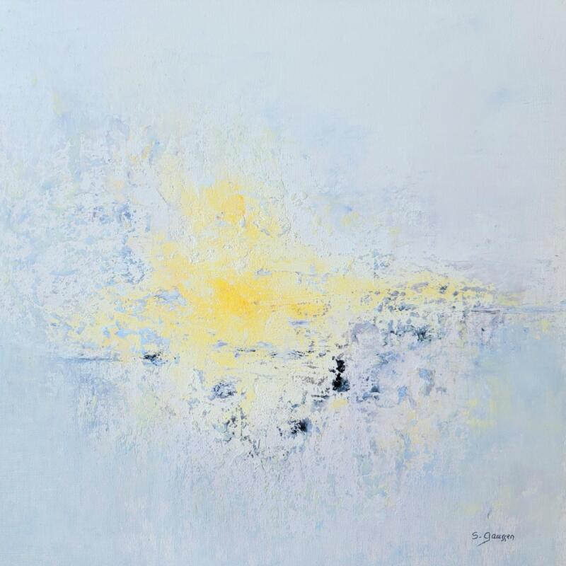 Peinture L'attente par Gaussen Sylvie | Tableau Abstrait Nature Huile Poudre de marbre