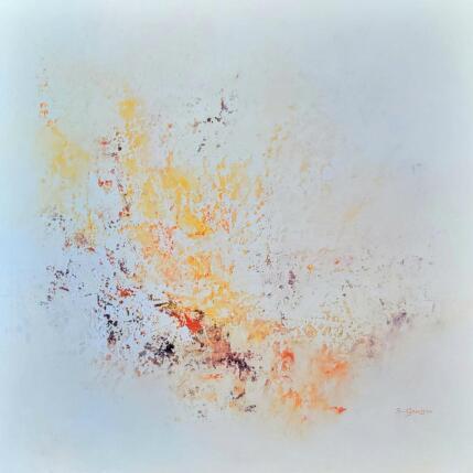 Peinture Les œillets d'Inde 2 par Gaussen Sylvie | Tableau Abstrait Huile, Poudre de marbre Nature