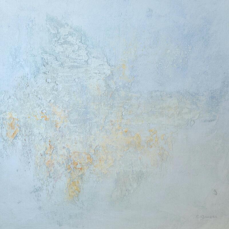 Painting Calme et volupté 2 by Gaussen Sylvie | Painting Abstract Landscapes Oil Marble powder