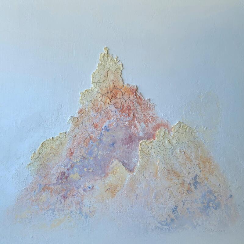 Peinture Abondance par Gaussen Sylvie | Tableau Abstrait Paysages Huile Poudre de marbre