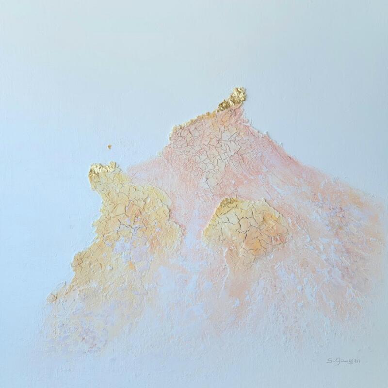 Peinture So sweet par Gaussen Sylvie | Tableau Abstrait Paysages Huile Feuille d'or Poudre de marbre