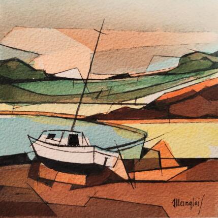 Painting Bateau de plaisance by Langlois Jean-Luc | Painting Figurative Watercolor Marine