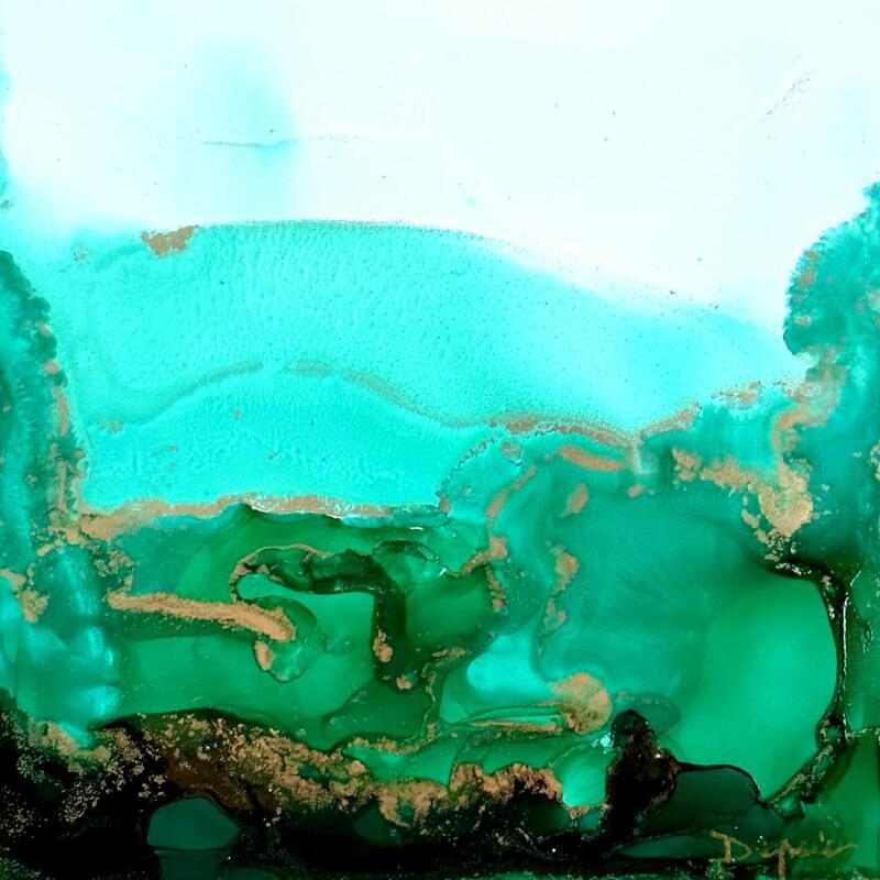 Gemälde Poésie végétale 1498 von Depaire Silvia | Gemälde Abstrakt Landschaften Marine Minimalistisch Acryl