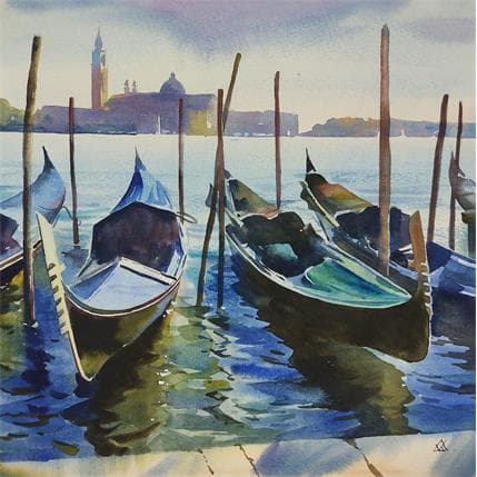 Peinture Venice - ap.30 par Khodakivskyi Vasily | Tableau Figuratif Aquarelle Urbain
