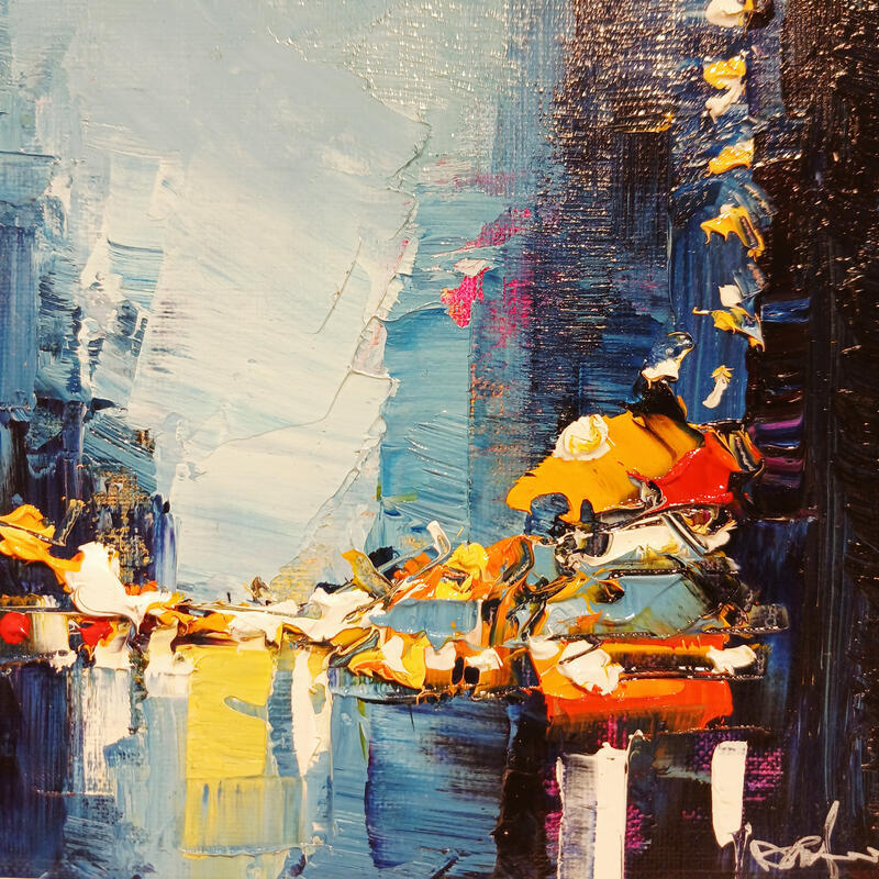 Peinture Blue sky par Castan Daniel | Tableau Figuratif Huile