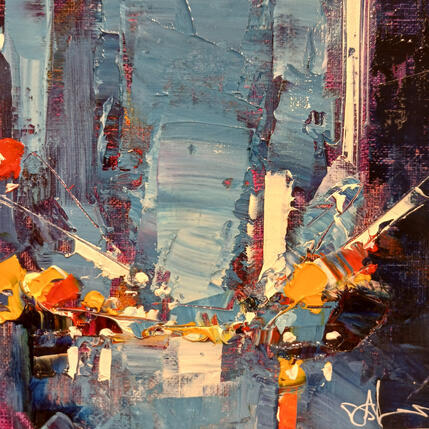 Peinture Down the street par Castan Daniel | Tableau Figuratif Huile