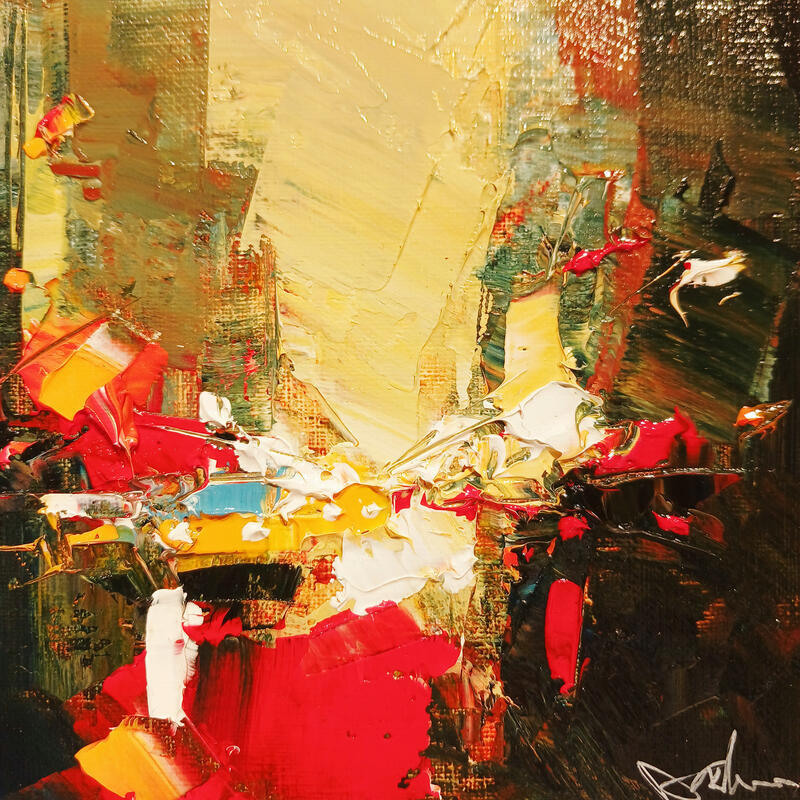Peinture Golden road par Castan Daniel | Tableau Figuratif Huile