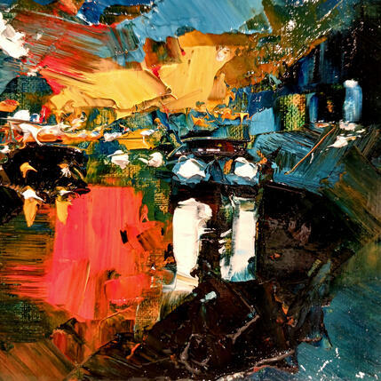 Peinture Driving by night par Castan Daniel | Tableau Figuratif Huile