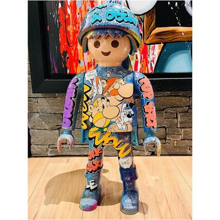 Skulptur ASTERIX URBAN POP  von Anto | Skulptur Pop-Art Graffiti, Posca Pop-Ikonen