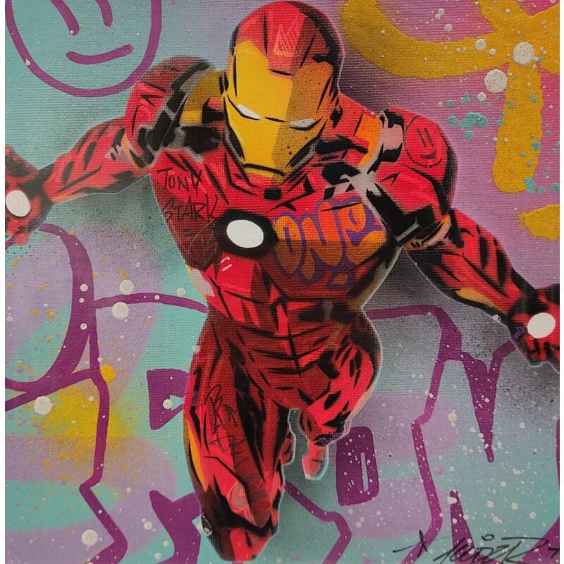 Painting Iron Man by Lemoine Mael | Painting Pop-art Pop icons Graffiti Acrylic