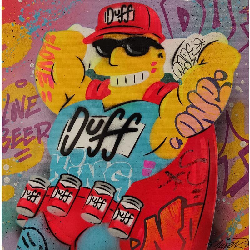 Painting Duff Man by Lemoine Mael | Painting Pop-art Pop icons Graffiti Acrylic