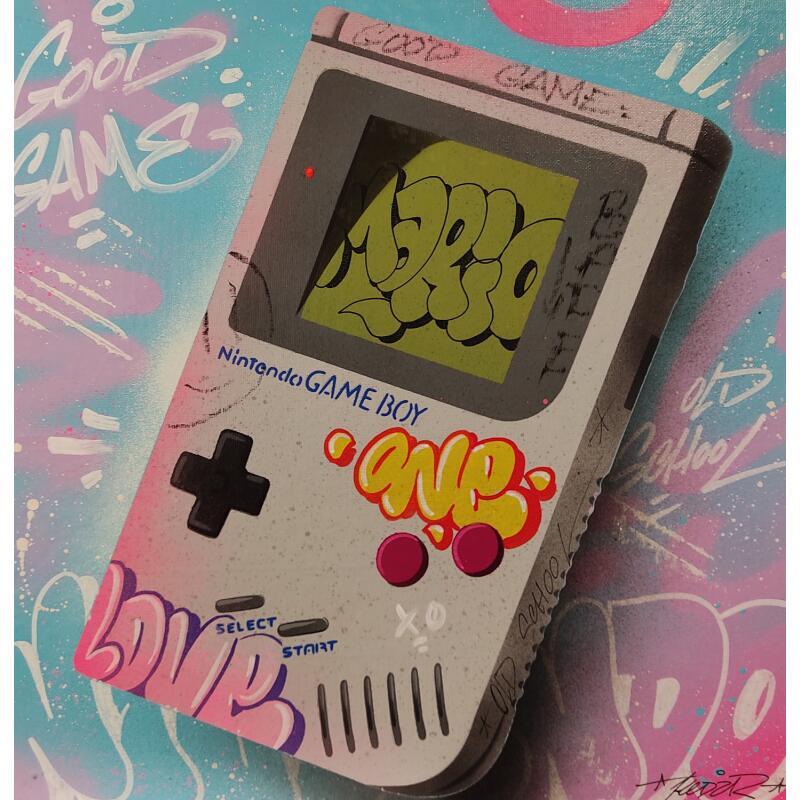 Painting Première console by Lemoine Mael | Painting Pop-art Pop icons Graffiti Acrylic