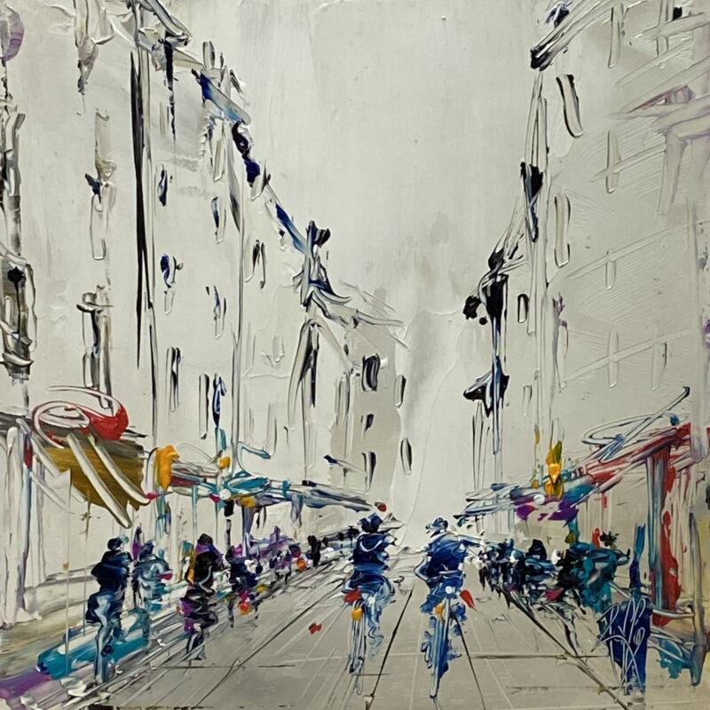 Painting Rue sans fin by Raffin Christian | Painting Figurative Urban Oil
