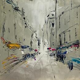 Peinture Un bel après midi par Raffin Christian | Tableau Figuratif Huile Urbain