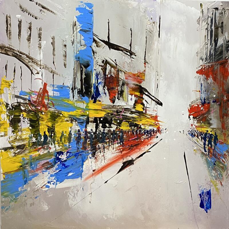 Painting  Foule d'un Jour  by Raffin Christian | Painting Figurative Urban Oil