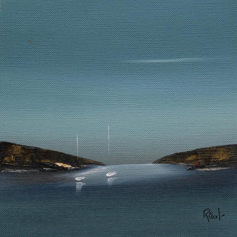 Peinture Ambiance marine 80 par Roussel Marie-Ange et Fanny | Tableau Figuratif Marine Minimaliste Huile