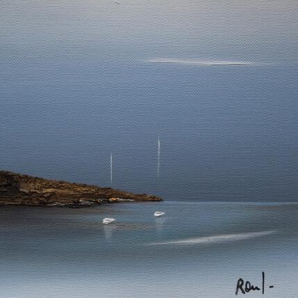 Peinture Douce quiétude 80 par Roussel Marie-Ange et Fanny | Tableau Figuratif Huile Marine, Minimaliste