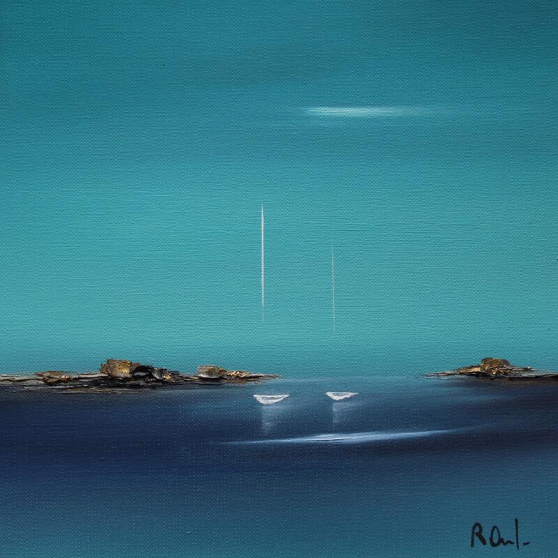 Painting Emotions marines 80 by Roussel Marie-Ange et Fanny | Painting Figurative Marine Minimalist Oil