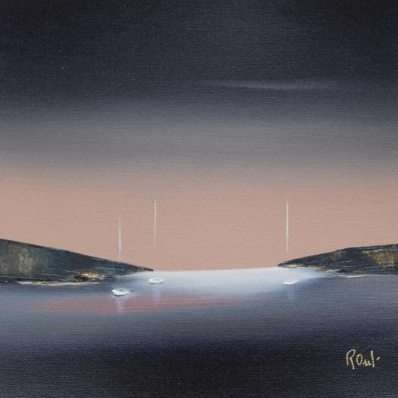 Painting Evasion 80 by Roussel Marie-Ange et Fanny | Painting Figurative Marine Minimalist Oil