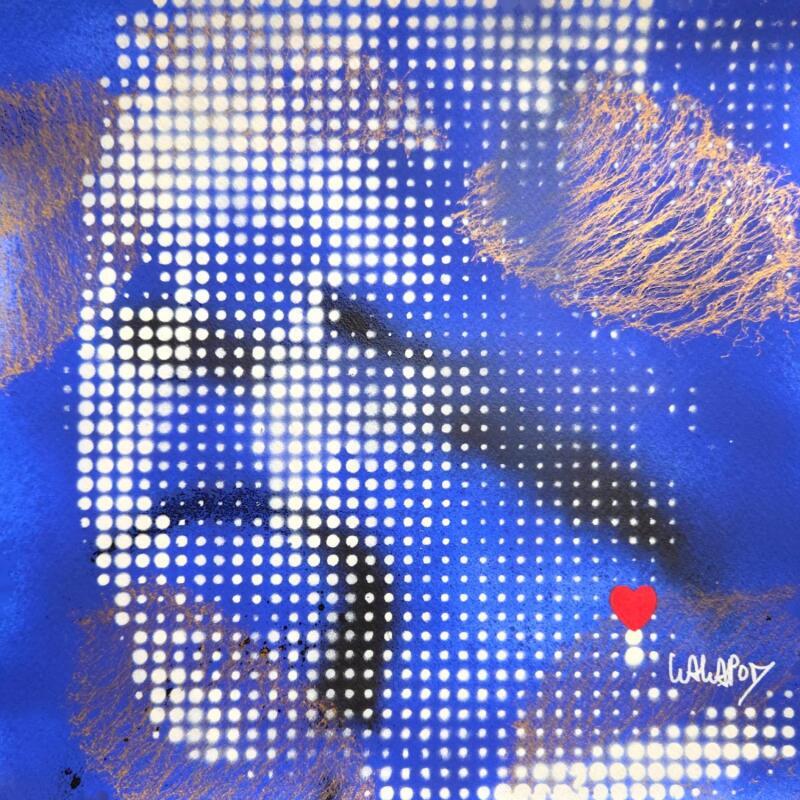 Painting Jeune Fille au coeur Bleu by Wawapod | Painting Pop-art Pop icons Graffiti Acrylic