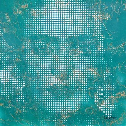 Peinture Frida Vert et Or par Wawapod | Tableau Pop-art Graffiti Icones Pop