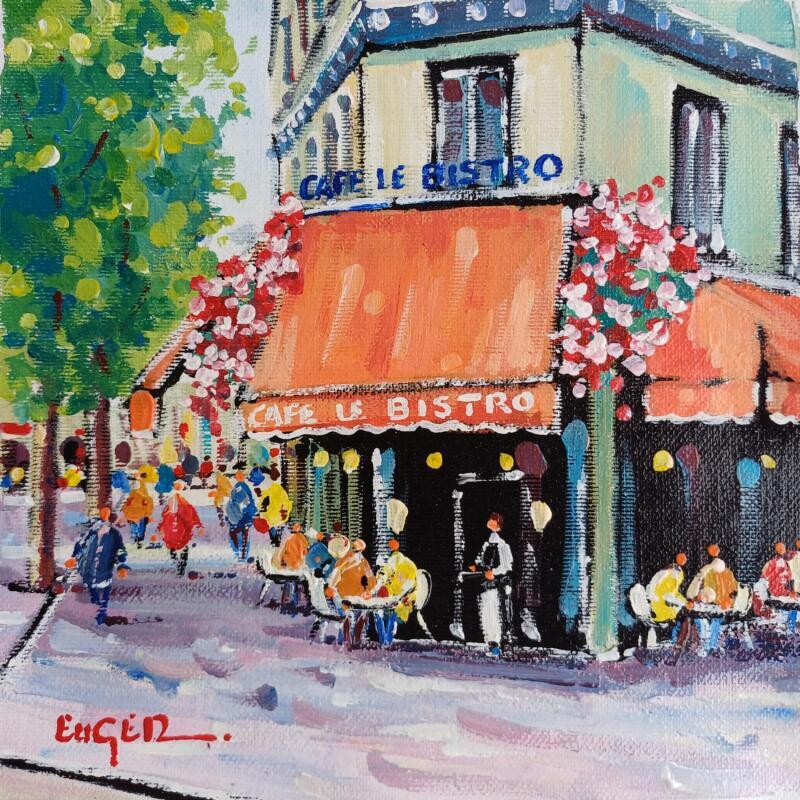 Peinture En terrasse Boulevard Magenta à Paris  par Euger | Tableau Figuratif Société Urbain Scènes de vie Acrylique