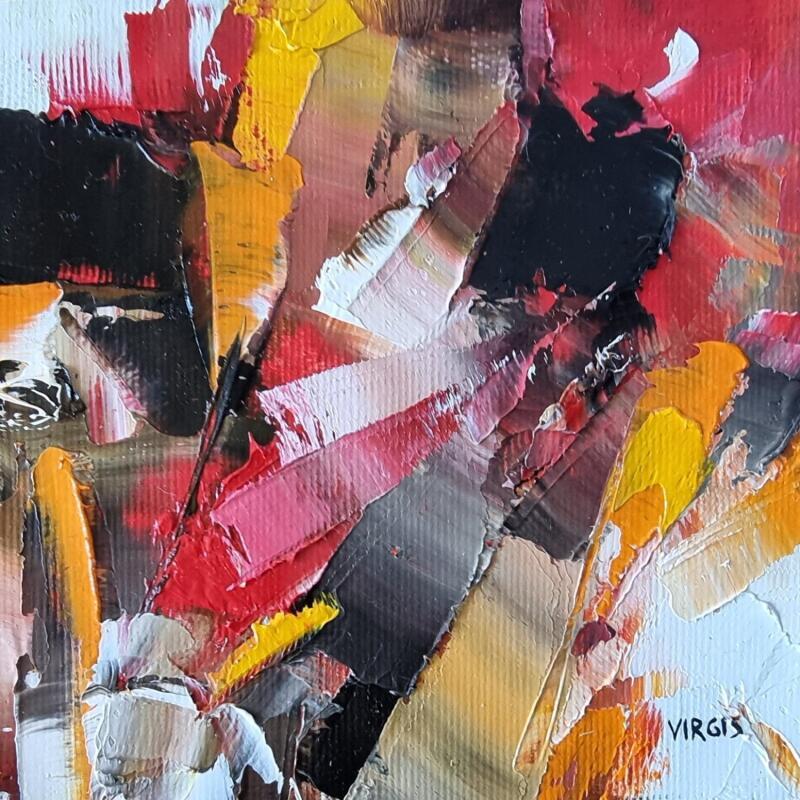 Painting Red night by Virgis | Painting Abstract Minimalist Oil