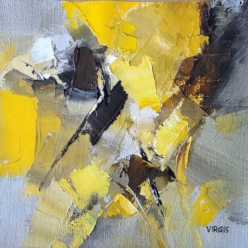 Gemälde Grey yellow von Virgis | Gemälde Abstrakt Minimalistisch Öl
