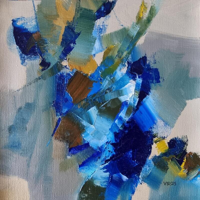 Painting Rain colors by Virgis | Painting Abstract Minimalist Oil