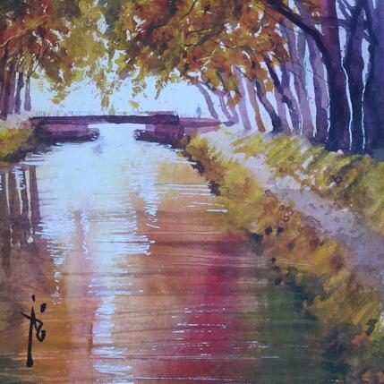 Peinture Début d'automne à Toulouse par Abbatucci Violaine | Tableau Figuratif Aquarelle