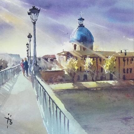 Painting Dans l'éclat du matin by Abbatucci Violaine | Painting Figurative Watercolor Pop icons