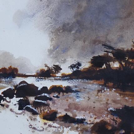 Painting La plage était devenue déserte by Abbatucci Violaine | Painting Figurative Watercolor Pop icons