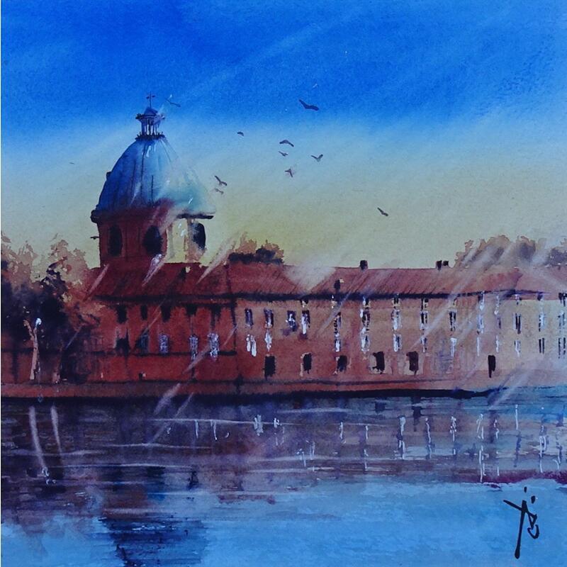 Peinture Dôme Pourpre par Abbatucci Violaine | Tableau Figuratif Aquarelle