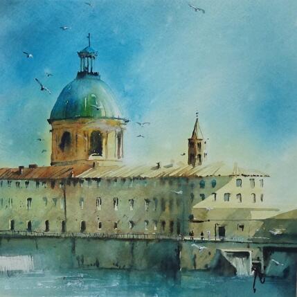 Painting Dôme Cuivre by Abbatucci Violaine | Painting Figurative Watercolor