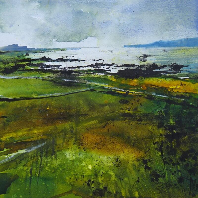 Painting Scintillements by Abbatucci Violaine | Painting Figurative Watercolor