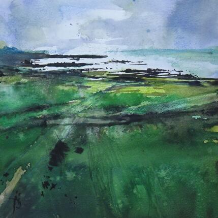 Pintura Mer d'argent por Abbatucci Violaine | Pintura Figurativo Acuarela